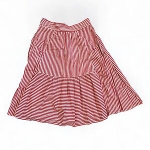 red striped midi skirt